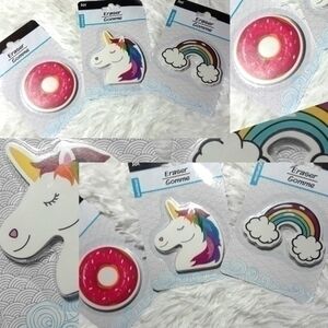 Colorful Donut, Unicorn, Rainbow Erasers …